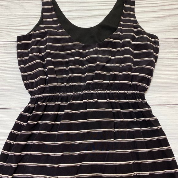 Joie Black White Striped Chariot Dress Silk - Picture 13 of 16